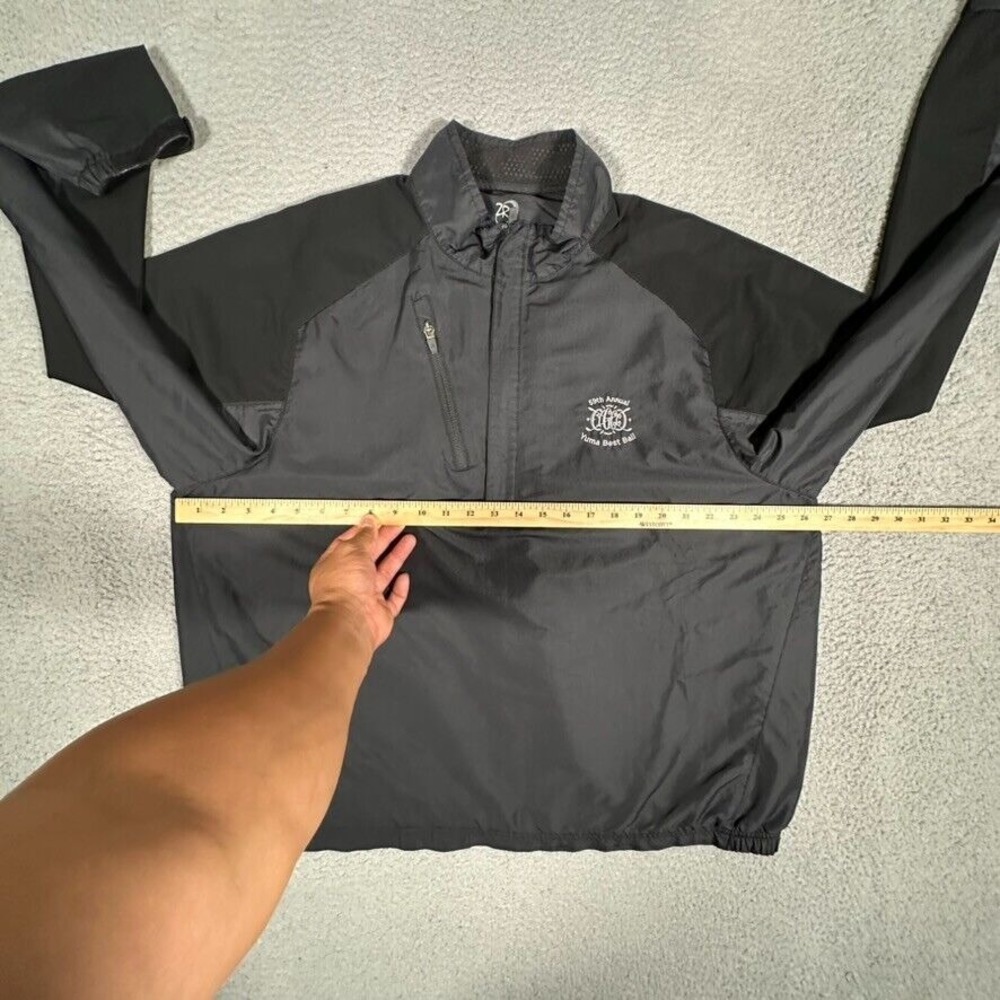 Zero Restriction Windbreaker Mens XL Black Tour Series 1/4 Zip Golf Pockets Logo - Picture 8 of 13
